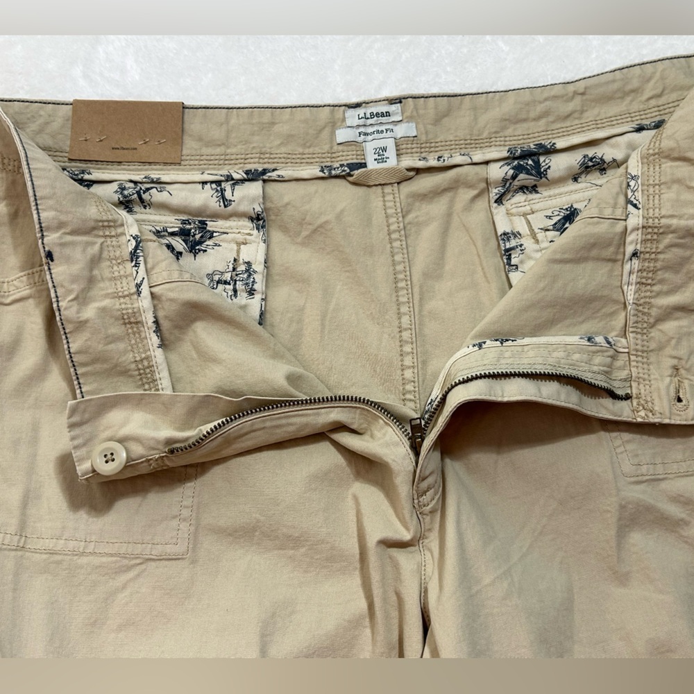 NEW L.L. Bean Quality Women's Tan Straight Leg Cargo Pants Size 24W - Picture 10 of 11